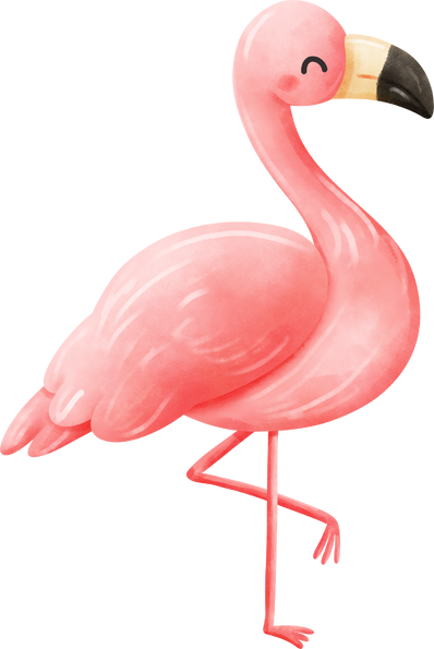 Flamingo illustration Watercolor style